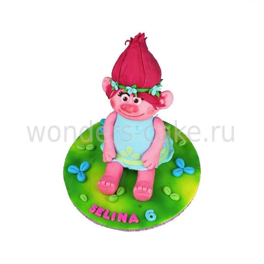 Торт с троллями для девочки на 6 лет